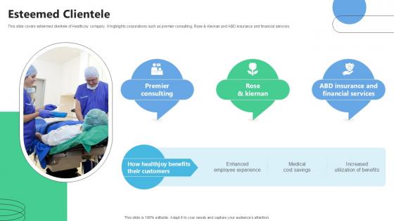 Esteemed Clientele Medical Benefits Navigation Platform Pitch Deck Ppt Sample