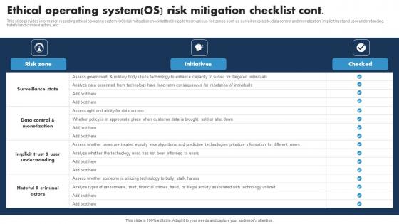 Ethical Operating System OS Risk Mitigation Responsible Tech Guide To Manage Inspiration Pdf