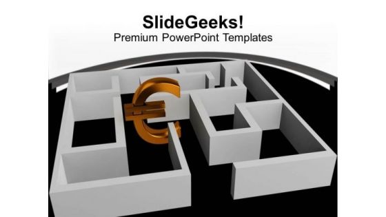 Euro Concept With Labyrinth Confused Path PowerPoint Templates Ppt Backgrounds For Slides 0113