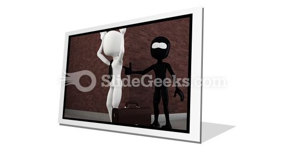 Evil Criminal Robbing PowerPoint Icon F