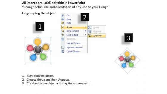 Examples Of Business Processes Stages Hub And Spoke Centralized PowerPoint Templates