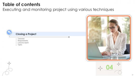 Executing And Monitoring Project Using Various Techniques PM CD V