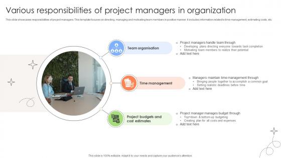 Executing And Monitoring Project Various Responsibilities Of Project Managers In Organization PM SS V