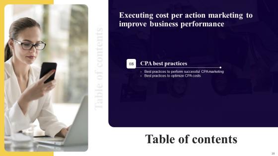 Executing Cost Per Action Marketing To Improve Business Performance Ppt Powerpoint Presentation Complete Deck