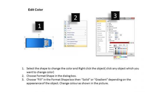 Exhibition Blue Truck Top View PowerPoint Slides And Ppt Diagram Templates