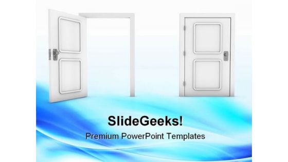 Exit Door Metaphor PowerPoint Themes And PowerPoint Slides 0911
