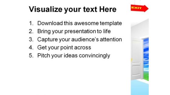 Exit Doorway Nature PowerPoint Themes And PowerPoint Slides 0811