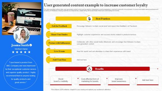 Facebook Marketing Techniques User Generated Content Example To Increase Customer Strategy SS V