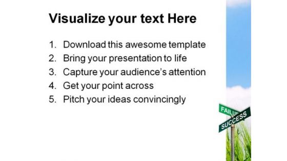 Failure And Success Business PowerPoint Themes And PowerPoint Slides 0811