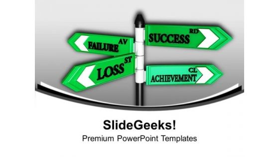 Failure Loss Success Achievement Signboard PowerPoint Templates Ppt Backgrounds For Slides 0213