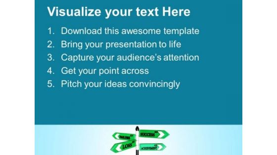 Failure Success And Achievement Signpost PowerPoint Templates Ppt Backgrounds For Slides 0313
