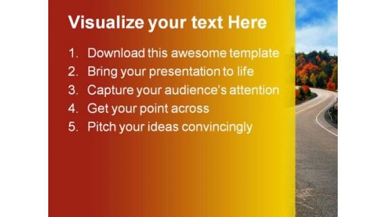 Fall Highway Nature PowerPoint Themes And PowerPoint Slides 0511