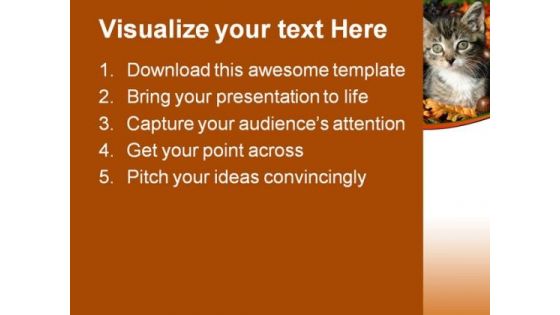 Fall Kitty Animals PowerPoint Themes And PowerPoint Slides 0511
