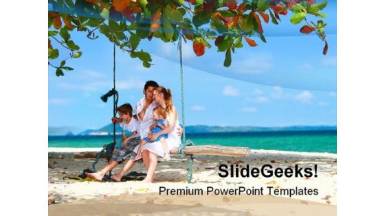 Family On Vacation Beach PowerPoint Templates And PowerPoint Backgrounds 0511