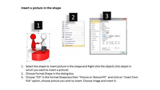 Famous Business People 3d Men Deal On Pie PowerPoint Templates