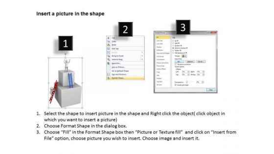 Famous Business People 3d Men On Cubes With Ladder Competition PowerPoint Slides