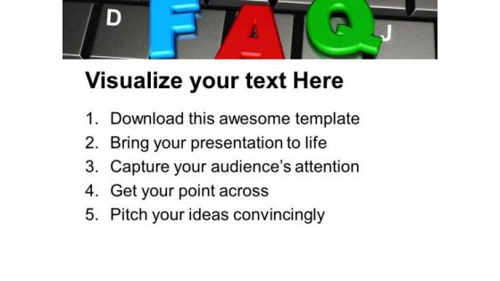 Faq Word By Colorful Letters On Keyboard PowerPoint Templates Ppt Backgrounds For Slides 0113