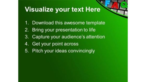 Faq Word On Keyboard PowerPoint Templates And PowerPoint Themes 1012