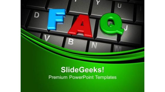 Faq Word On Keyboard PowerPoint Templates And PowerPoint Themes 1012