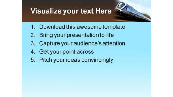 Fast Train Travel PowerPoint Themes And PowerPoint Slides 0511