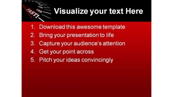 Fast Word On Speedometer Travel PowerPoint Templates And PowerPoint Backgrounds 0511