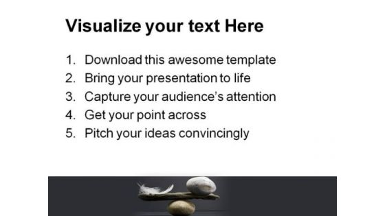 Feather And Stone Balance Business PowerPoint Templates And PowerPoint Backgrounds 0611