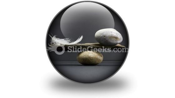 Feather Stone Balance PowerPoint Icon C