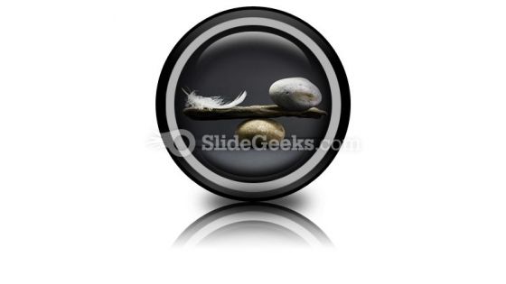 Feather Stone Balance PowerPoint Icon Cc