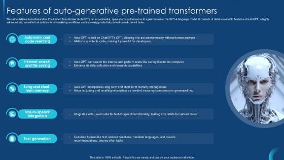Features Of Auto Generative Self Guided GPT 4 PPT Example CHATGPT SS V