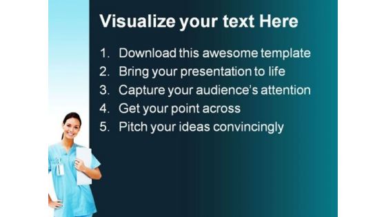 Female Doctor Smiling Medical PowerPoint Templates And PowerPoint Backgrounds 0811