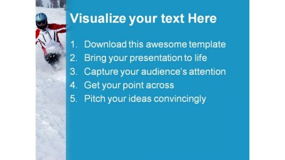 Female Skier Sports PowerPoint Themes And PowerPoint Slides 0511
