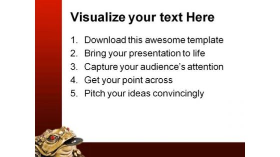 Feng Shui Frog Religion PowerPoint Themes And PowerPoint Slides 0511