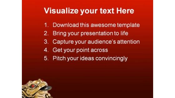 Feng Shui Frog Religion PowerPoint Themes And PowerPoint Slides 0511