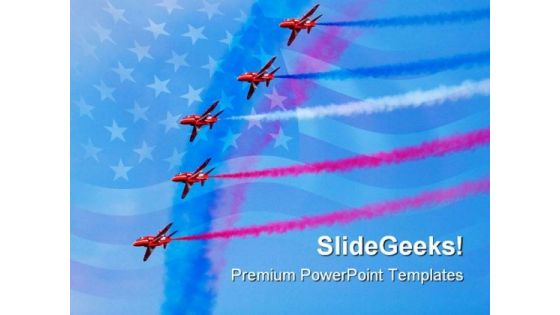 Fighter Jets Americana PowerPoint Themes And PowerPoint Slides 0811