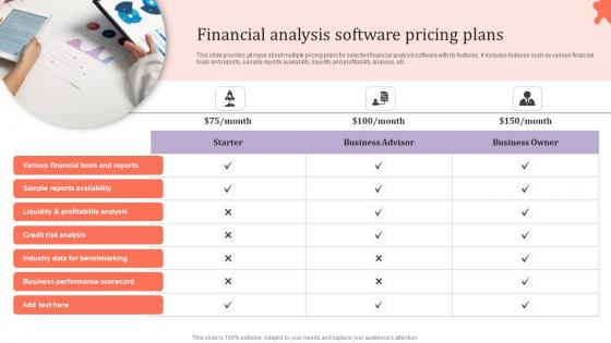 Financial Analysis Software Pricing Plans Assessing Corporate Financial Techniques Mockup Pdf Financial Analysis Software Pricing Plans Assessing Corporate Financial Techniques Mockup Pdf