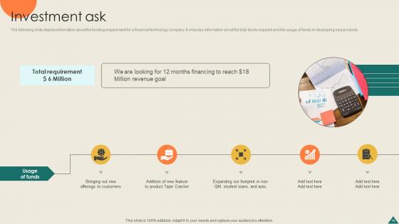 Financial Analytics Platform Investor Elevator Pitch Deck Ppt Template