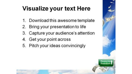 Financial Freedom Money PowerPoint Themes And PowerPoint Slides 0811