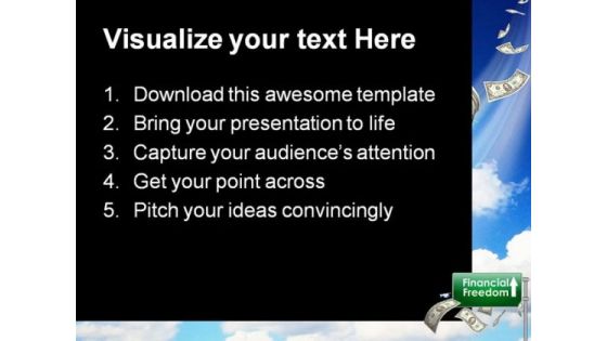 Financial Freedom Money PowerPoint Themes And PowerPoint Slides 0811