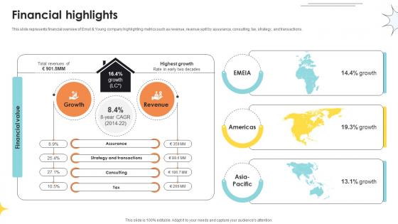 Financial Highlights Professional Services And Tax Advisory Company Profile CP SS V