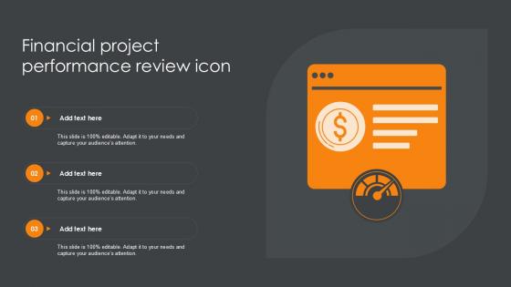 Financial Project Performance Review Icon PPT Presentation SS