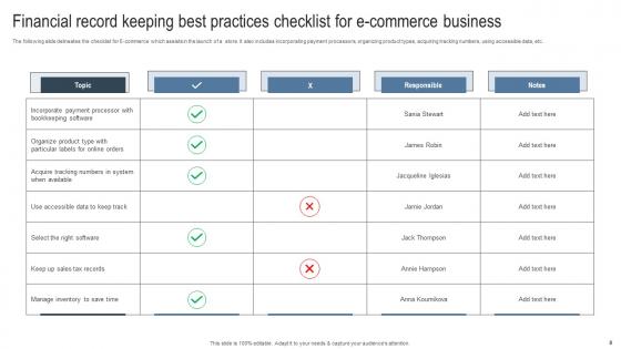 Financial Record Keeping Checklist Ppt Powerpoint Presentation Complete Deck With Slides