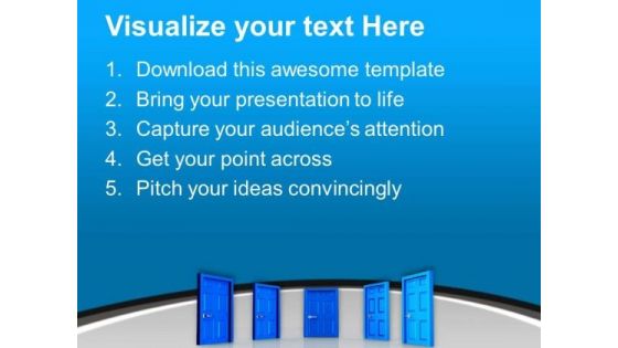 Find Out The Right Door Of Success PowerPoint Templates Ppt Backgrounds For Slides 0513