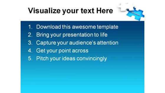 Find Solution Puzzle Business PowerPoint Themes And PowerPoint Slides 0411