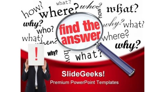 Find The Answer Business PowerPoint Template 0810