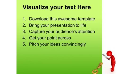 Find The Gloden Key Called Team For Success PowerPoint Templates Ppt Backgrounds For Slides 0713