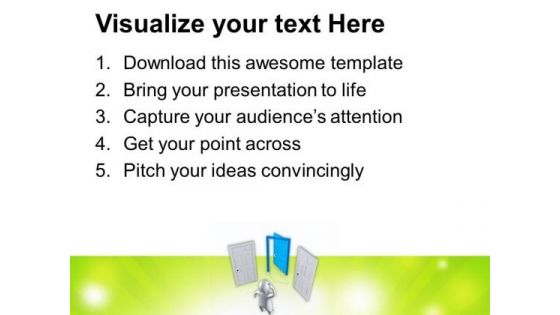 Find The Right Door For Success PowerPoint Templates Ppt Backgrounds For Slides 0613