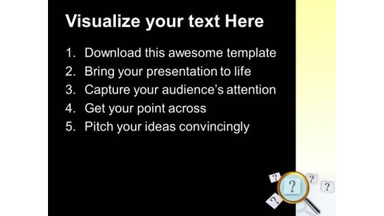 Finding Answer To Question Magnifying PowerPoint Templates Ppt Backgrounds For Slides 0413