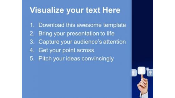 Finger Pushing Button On Touch Screen PowerPoint Templates Ppt Backgrounds For Slides 0113