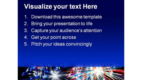 Fireworks America Festival PowerPoint Template 1010