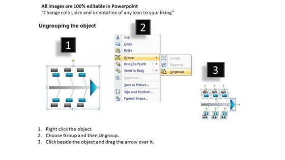 Fish Bone Diagram Analysis PowerPowerPoint Templates Editable Ppt Slides